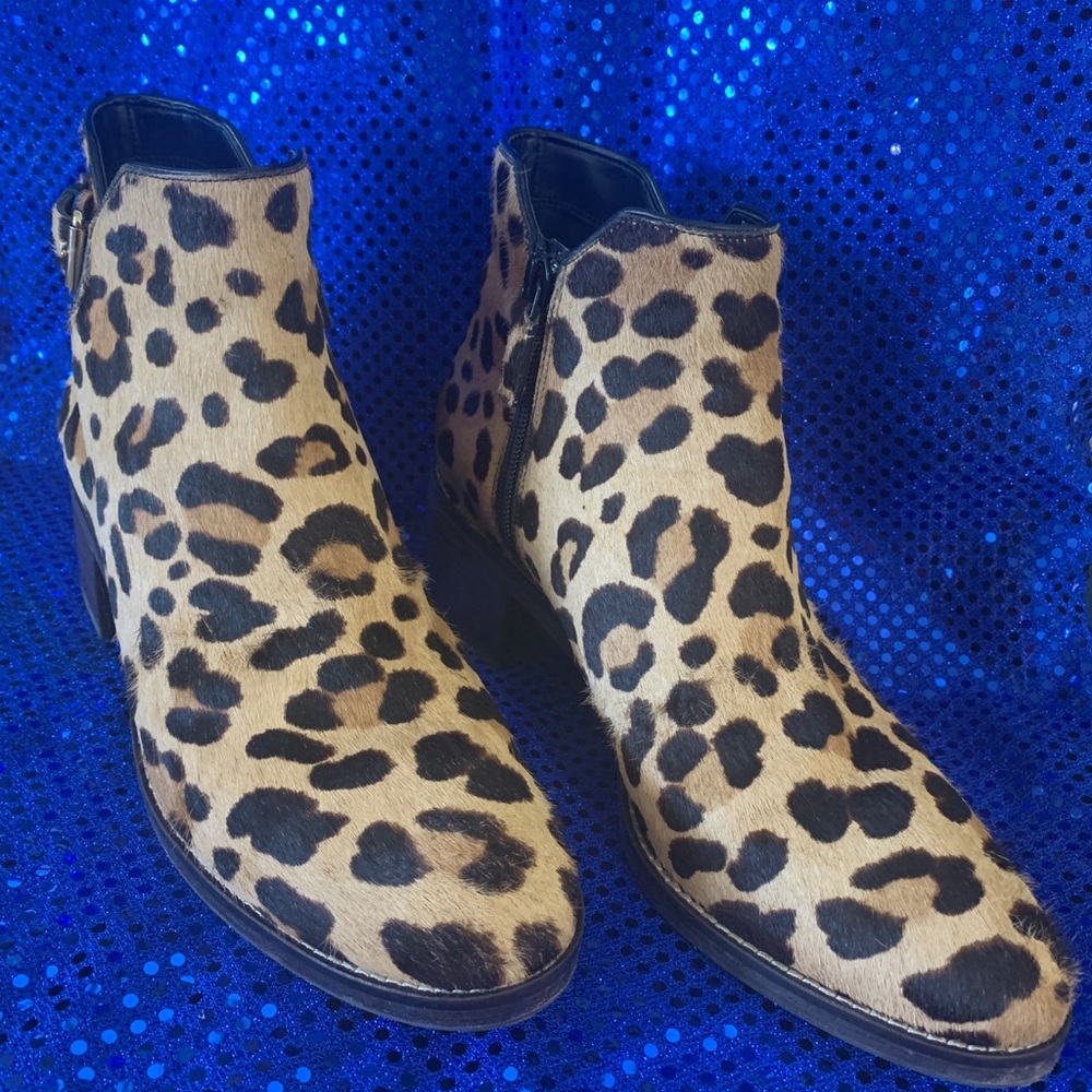 Cole Haan animal print ankle boots